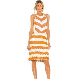 BCBGeneration Sweater Halter Dress in Ivory & Caramel Spice medium